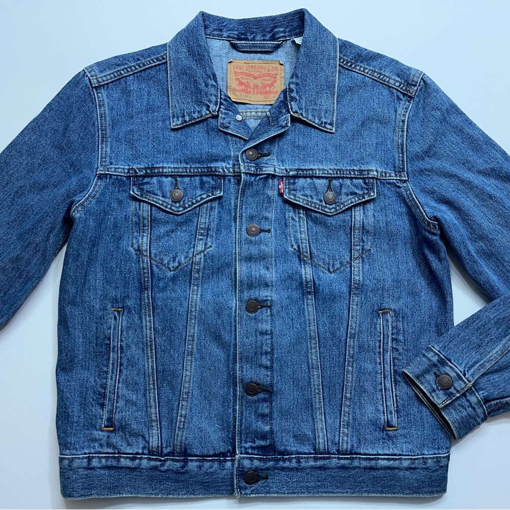 Levis Blue Jean Jacket Mens Size Small Trucker Western Denim Cowboy Rodeo